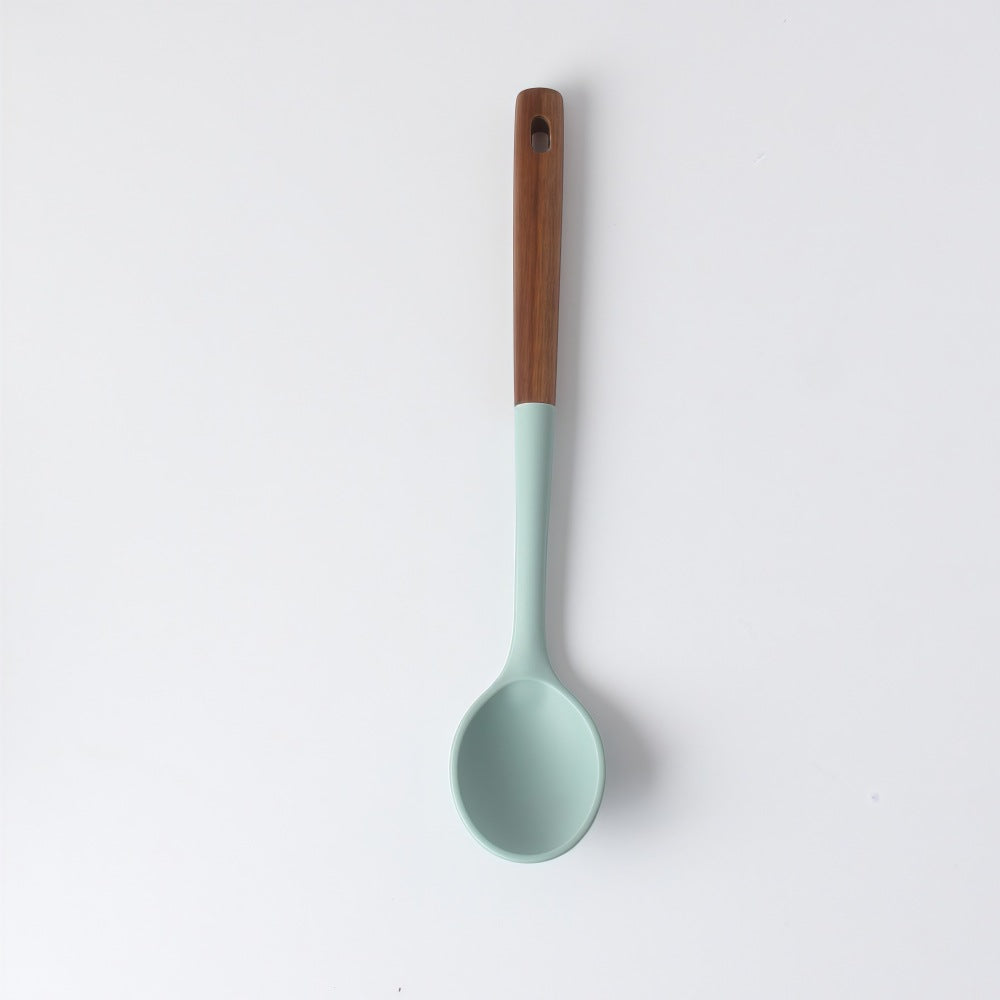 Silicone Cooking Spoon With Wooden Handle
