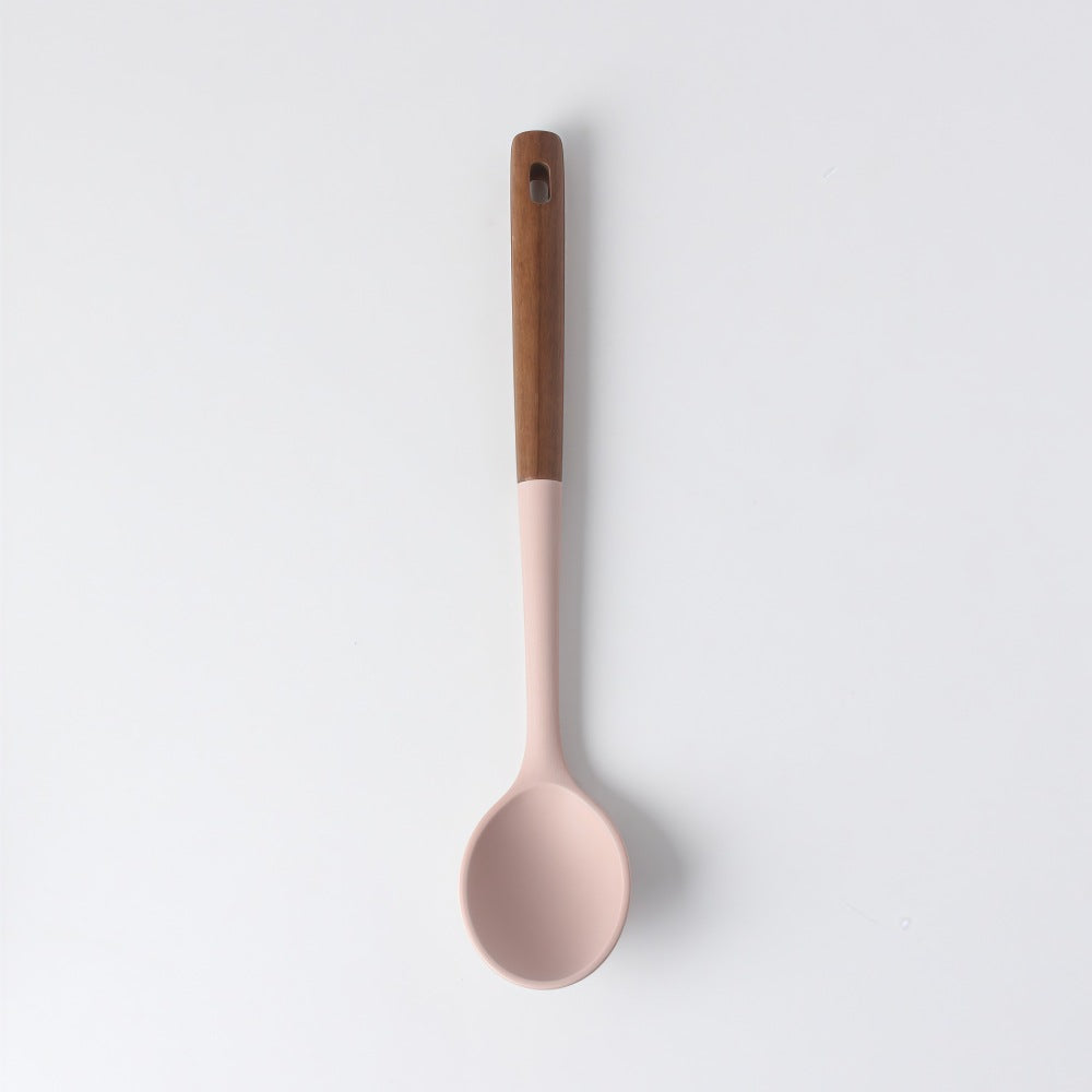 Silicone Cooking Spoon With Wooden Handle
