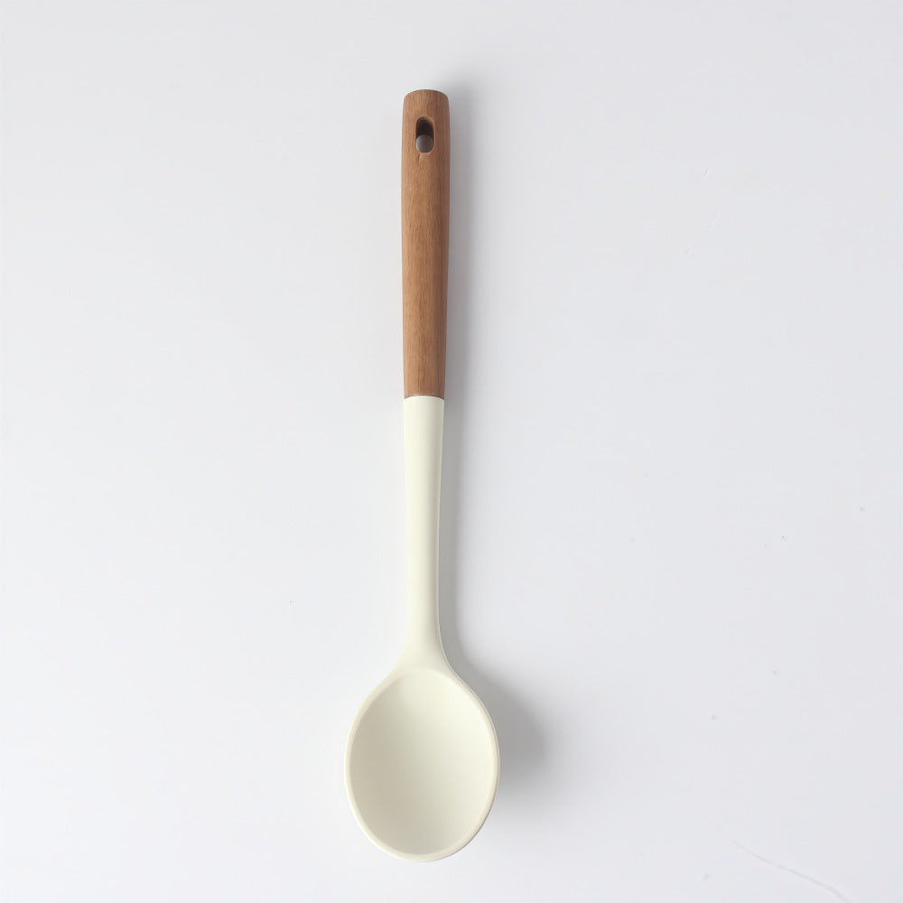 Silicone Cooking Spoon With Wooden Handle