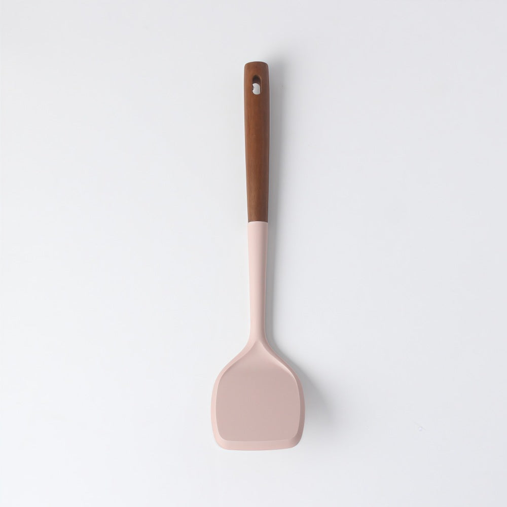 Silicone Cooking Spatula With Wooden Handle
