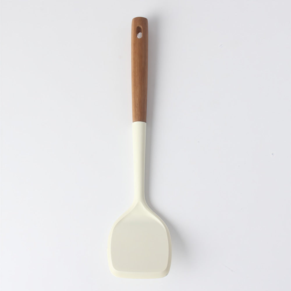 Silicone Cooking Spatula With Wooden Handle